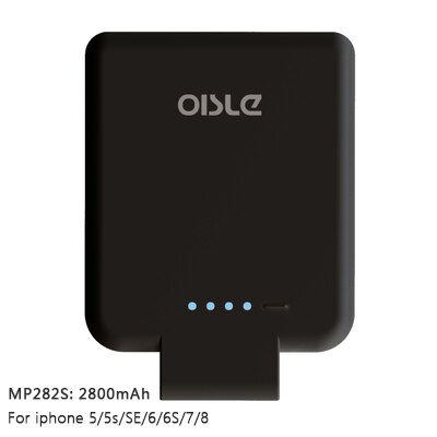 OISLE Ultra Thin Mini External Battery Charger Smart Powerbank Fast Charging Power Bank For iPhone 6 6s 7 8 Plus X 12 11/5S/se2: 2800mah-282S-black