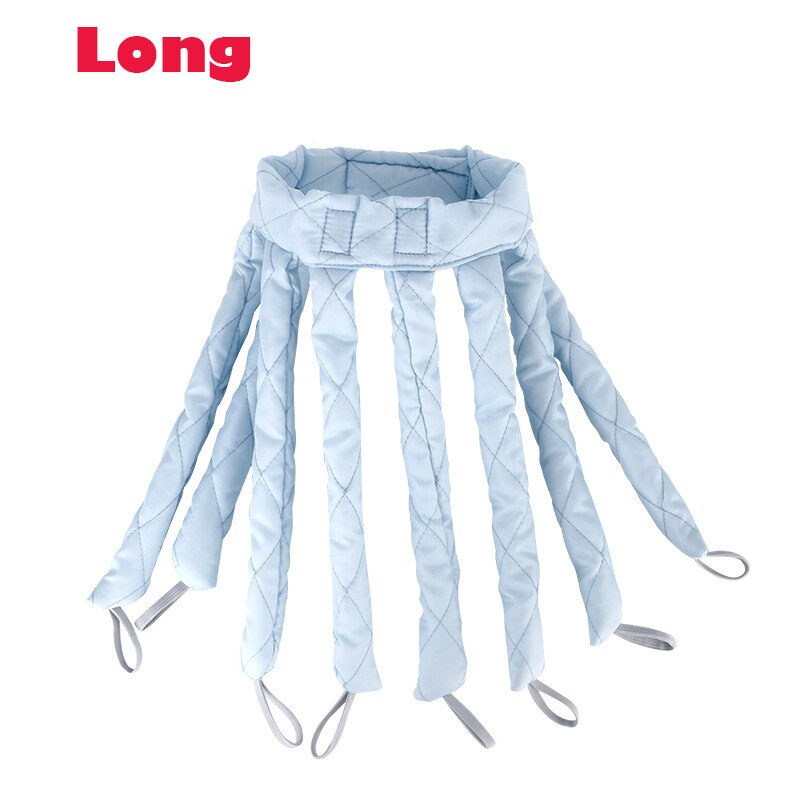 Bigoudi pieuvre pour cheveux, bande de cheveux, pas de chaleur, éponge de sommeil, fer à friser, boucles sans chaleur, produits de beauté, accessoires: long hair blue