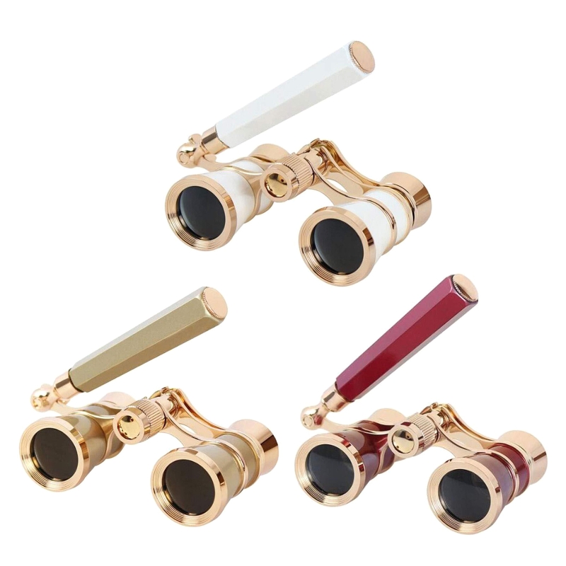 3X25 Opera Glasses Binoculars Theater Glasses Mini Binocular Compact Lightweight with Handle for Adults Kids Women