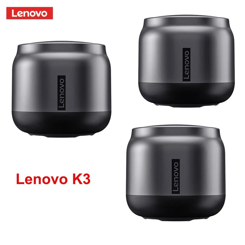 Lenovo-altavoz inalámbrico K3 BT5.0, reproductor de Audio estéreo inalámbrico portátil, Sonido Envolvente 3D, micrófono: 3Pcs