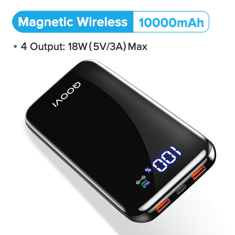 Qoovi Power Bank 18W Pd Magnetische Draadloze 10000Mah Usb C Lader Externe Batterij Draagbare Quick Charge Powerbank Voor iphone 12: 18W PD Power Bank