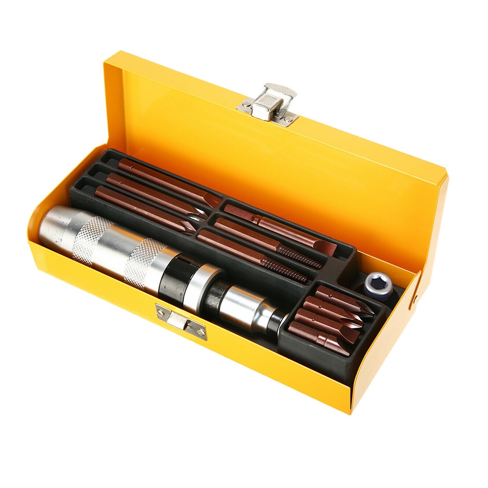 12pcs Socket Electric Flat Impact Driver Bits Screwdriver Set Screw Drill Extractor Practical Kit Hand Tool With Case Non Slip