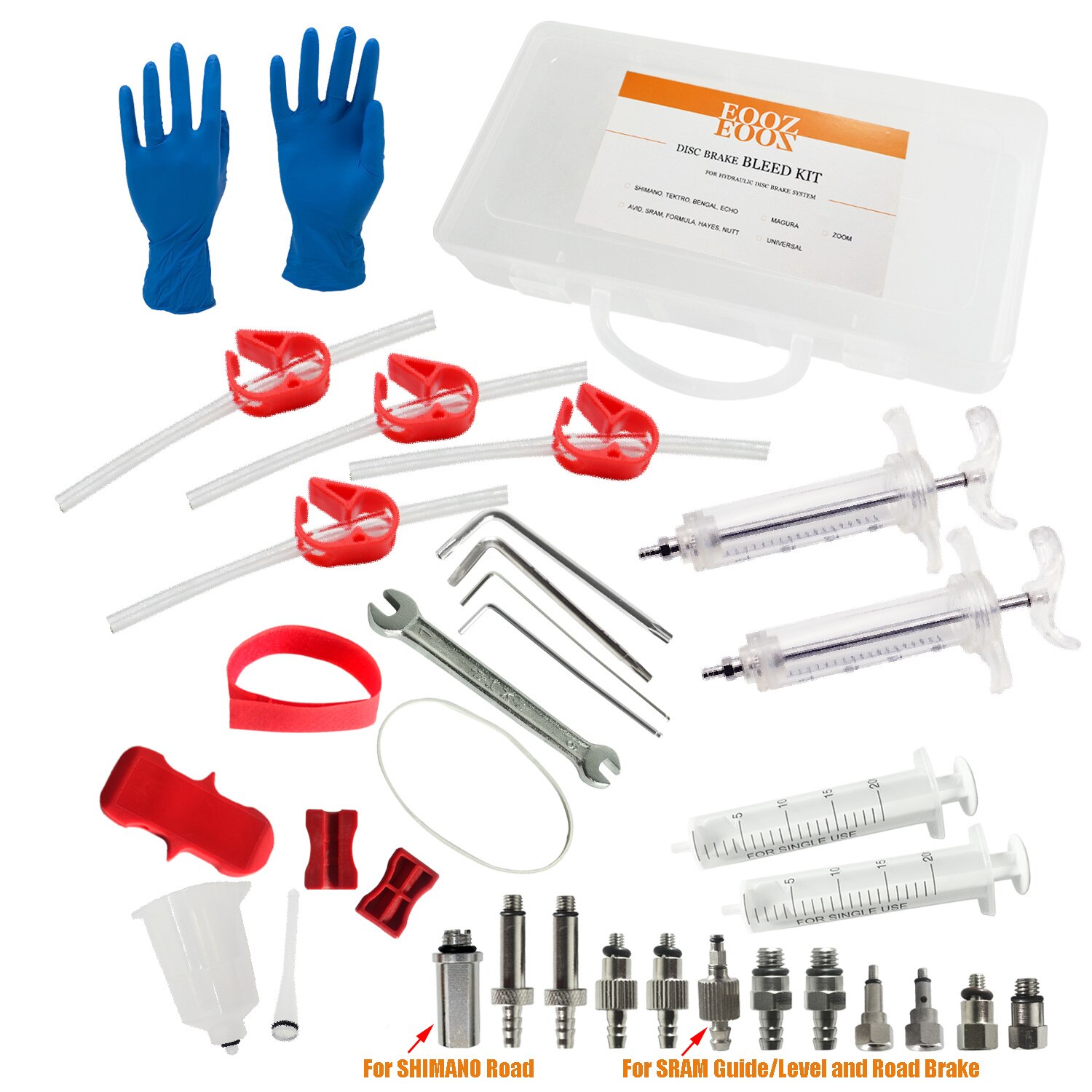 1Set Bike Universal Hydraulic Disc Brake Bleed Kit Tool For SHIMANO MAGURA AVID SRAM FORMULA HAYES NUTT ZOOM with Funnel: Default Title