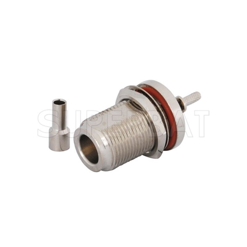 Superbat 10pcs N Crimp Female Bulkhead RF Coaxial Connector for RG174,RG178, RG316,LMR100 Cable