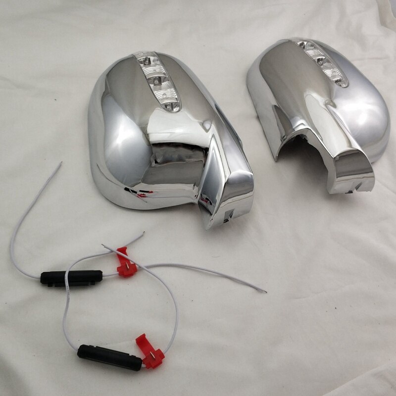 Porta retrovisor porta espelho cobre com led acessórios do carro para mercedes-benz m-classe w163 ml 1997-2005 abs cromado