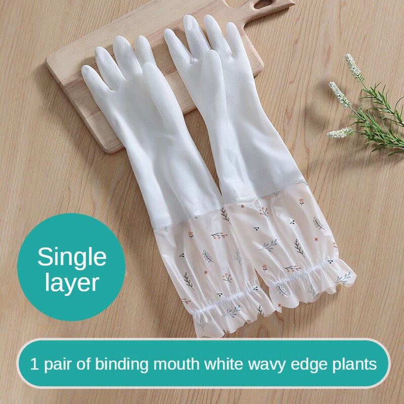 Gants en caoutchouc pour femmes, cuisine, vêtements de lavage épais, vaisselle, ménage étanche, durables, Plus des gants en Latex de velours