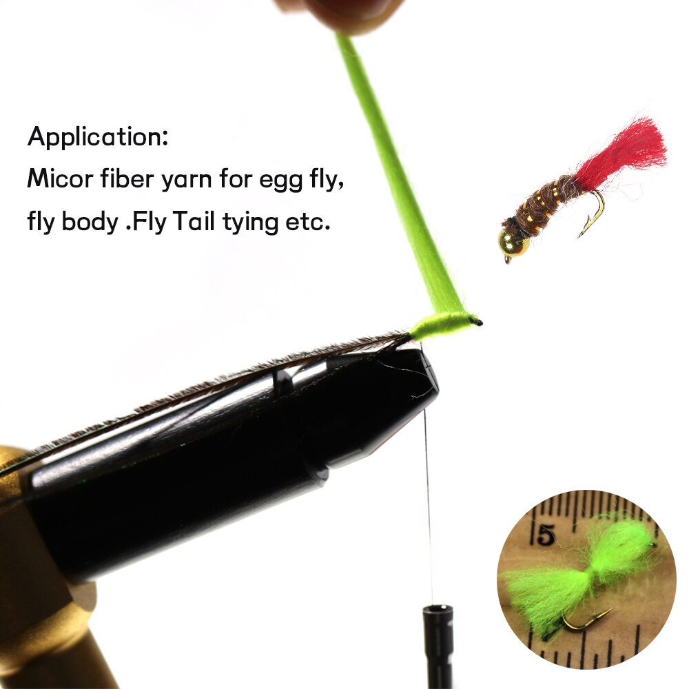 WIFREO 14 Colors 3mm/2M Fly Tying Yarn Egg Fly Tying Material Buzzer Nymph Body Tail Tying Fiber Fly Body Decorating Wool
