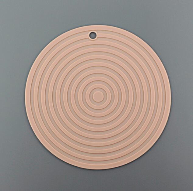 24cm silikone grydelapper fortykket varmebestandig bordskånermåtte coaster bordpude dækkeserviet krukkeåbner cool værktøj overfladebeskyttere: Lyserød