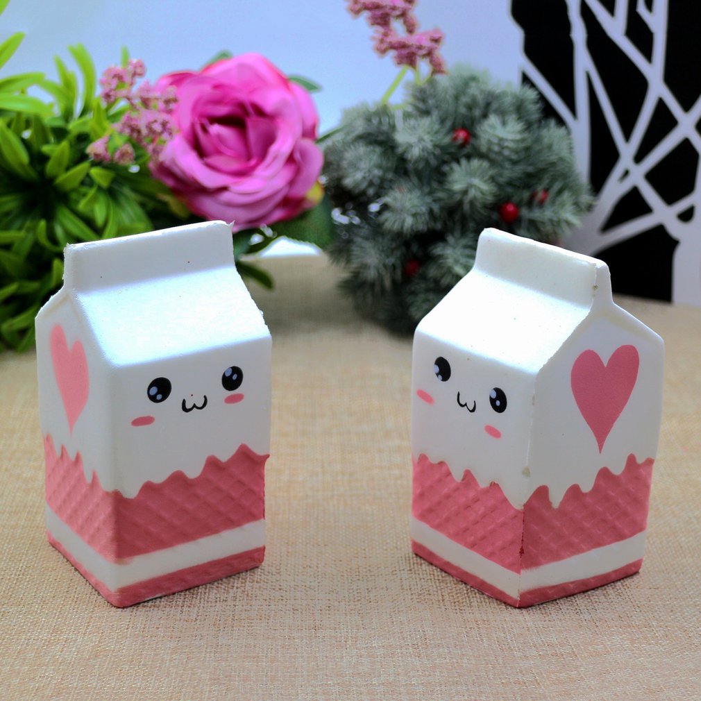 Lovely Kawaii Cute Soft Milk Bag Box Shape Slow Rising Toy Charming Children Adult Portable Relieves Stress Anxiety Toy ONLENY