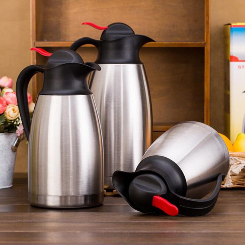 1.2l/1.5l/2l vannflasker i rustfritt stål kaffekanne termisk karaffel isolasjon vakuumkolbe vannkoker kanne kolbe vannkoker
