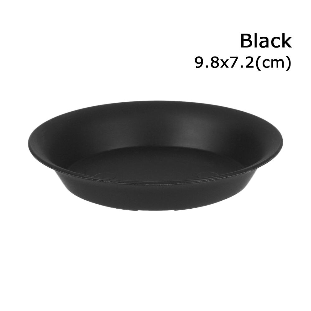 3Pcs DIY Round Durable Plant Saucer Drip Trays Plastic Tray Saucers for Indoor Outdoor Flower Pot Garden: black-9.8x7.2cm