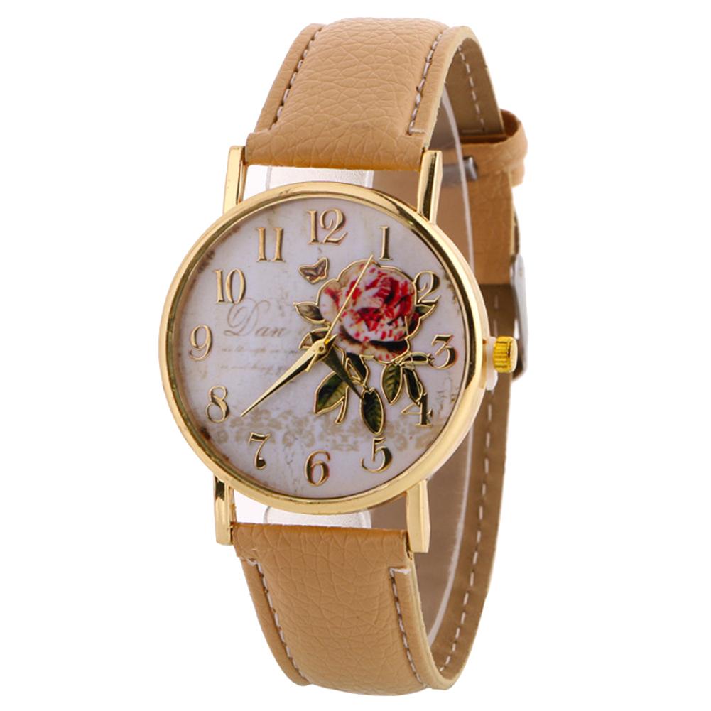Fiore di rosa rotondo Dia orologio da donna – Grandado