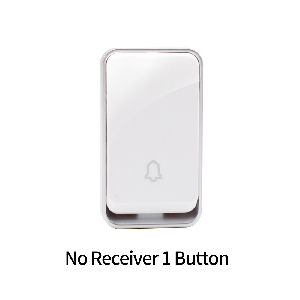 EU Plug Wireless Self-powered Smart LED Light Doorbells Button and Receiver No Battery Requiring with 1/2 Button 1/2 Receiver: NoReceiver1ButtonHB