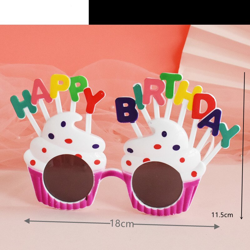 Grappige Verjaardag Bril Dolfijn Ballon Creatieve Kinderen Happy Birthday Party Cake Decoratie Plug-In Taart Jurk Up Ornamenten: 3