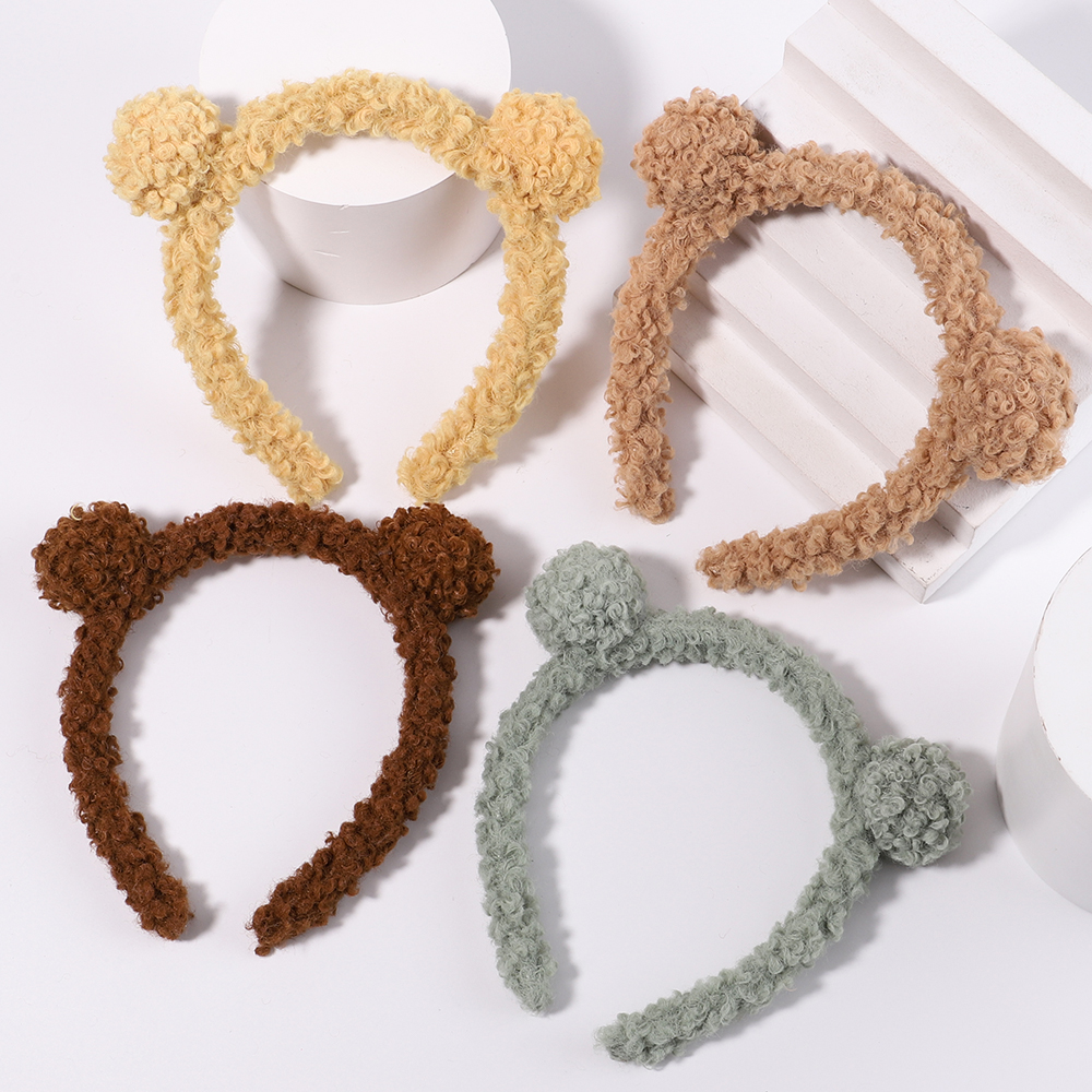 Nuevas niñas lindas orejas de oso aros de pelo de felpa para niñas niños encantadoras diademas diadema niños accesorios para el cabello de de invierno