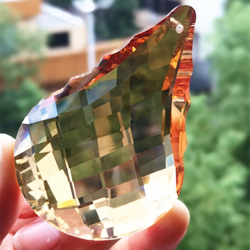 Nova Chegada 6 pçs/lote 76mm K9 Champange Cristal Pendurado Pingentes Facetados (Anéis Livres) para Peças Lustre de cristal, decoração Da Árvore de natal