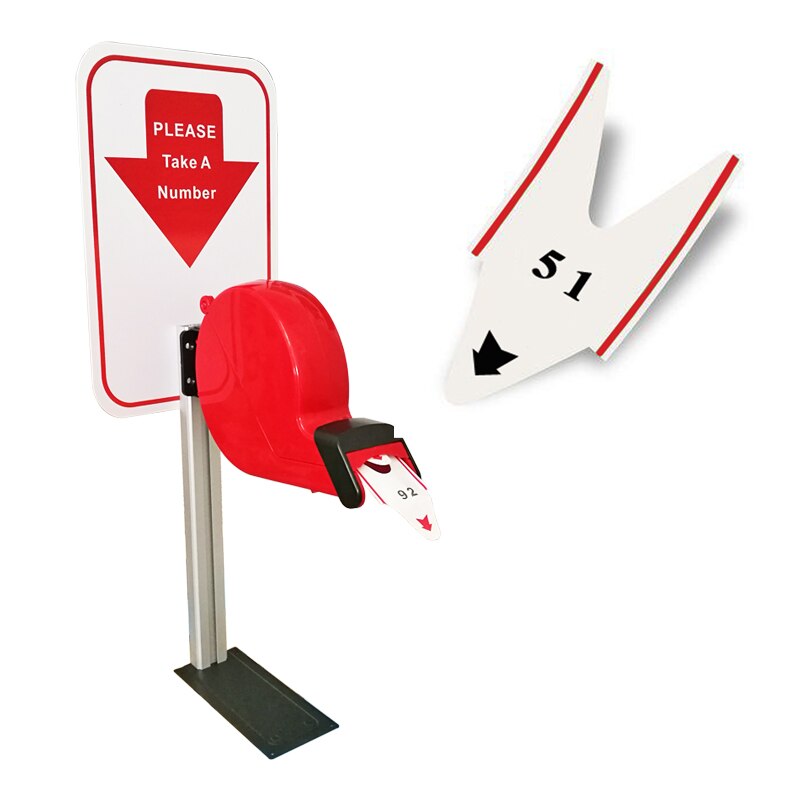 Ticket Dispenser for Queue Management System Universal Manual Turn O Matic: red with 2-digit