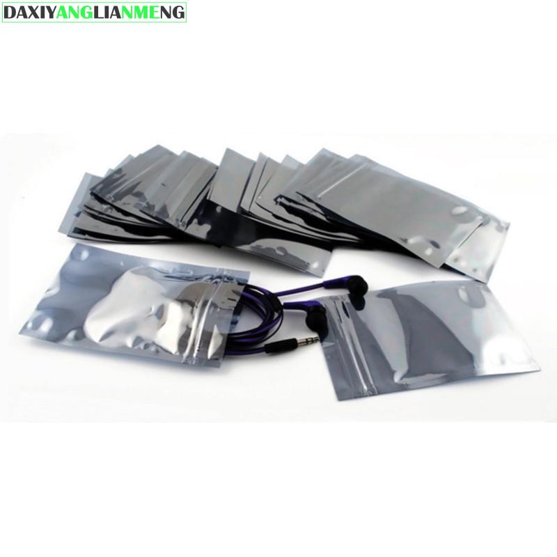 100pcs Anti Static Shielding Zip Lock Bag Resealable ESD Anti-static Instrument Chip Electronic Accessories Battery USB Pouches