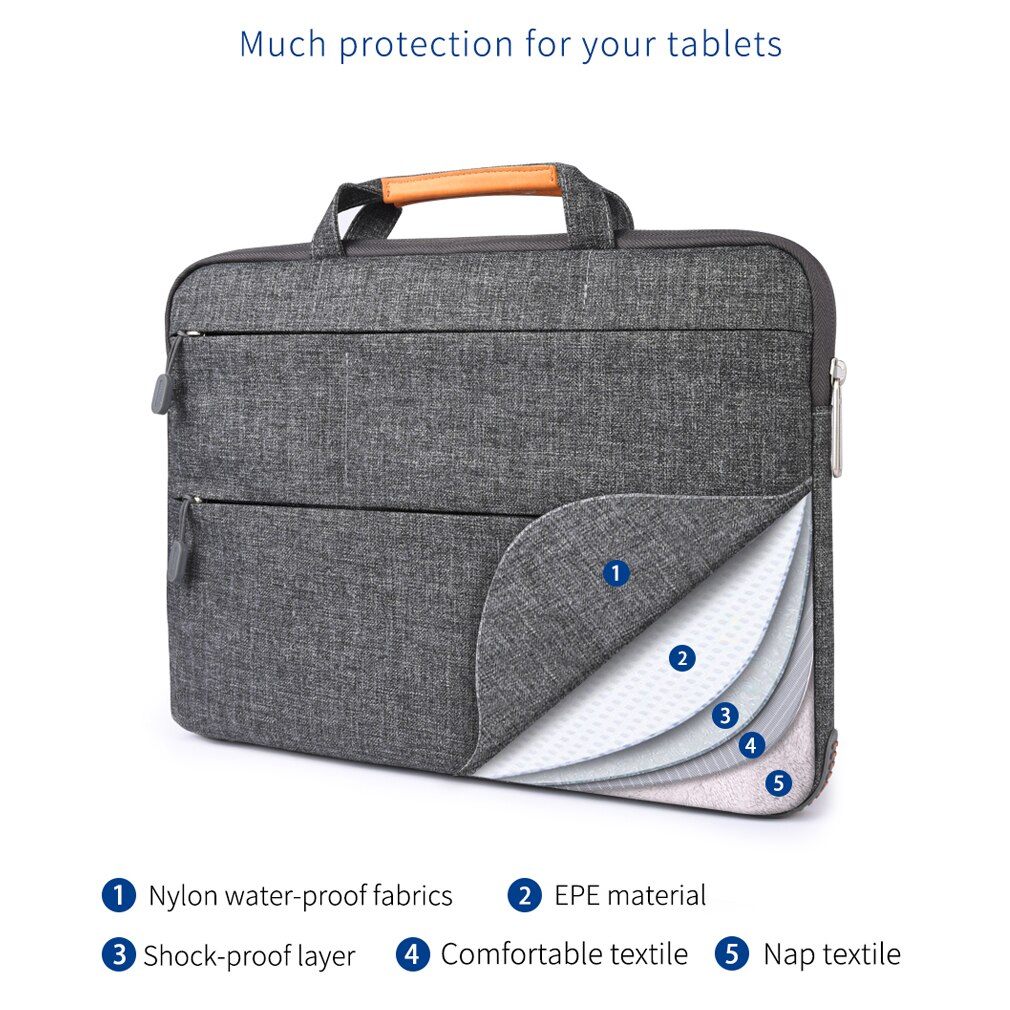 11/15 Inch Pro Laptop Schoudertas Cover Case Mannen Canvas Tassen Business Minimalisme Tote Voor Computer Notebook Pc