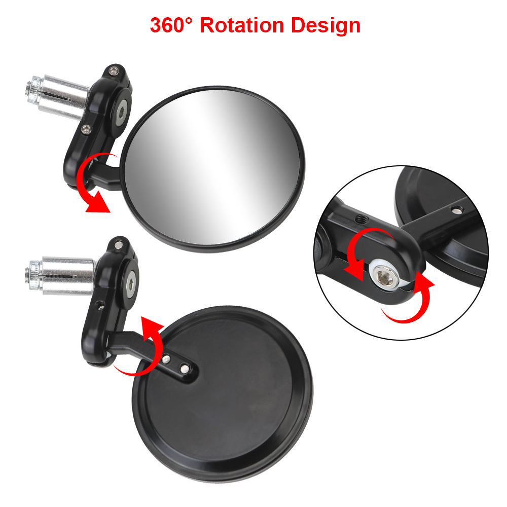22mm Universal Motocicleta Espelhos Retrovisor Side Espelho Moto Acessórios 2pcs Handle Bar End Mounting