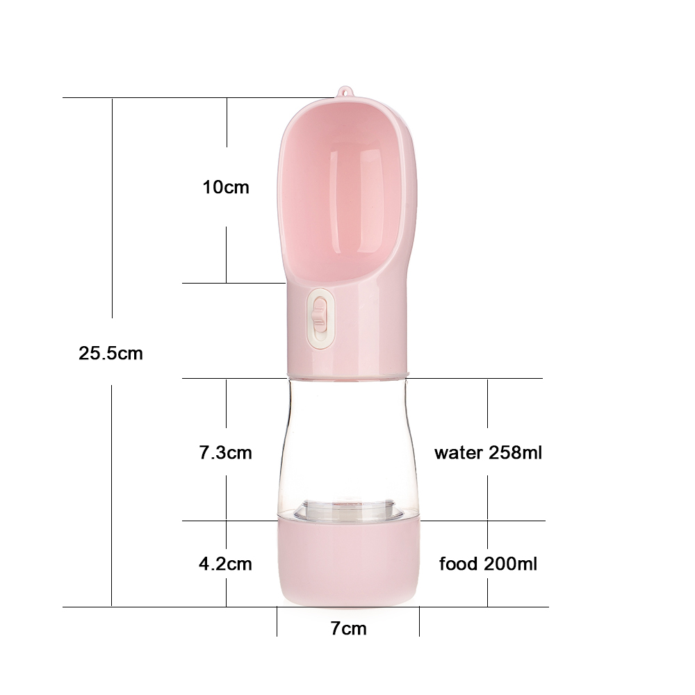Hond Waterfles Feeder Kom Draagbare Water Voedselfles Huisdieren Outdoor Reizen Drinken Hondenkommen Waterbak voor honden: WHITE