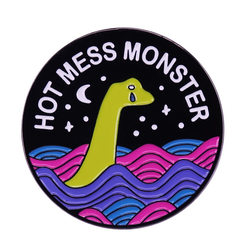 Die Lochness Monster pin Heißer Chaos Monsters revers brosche quirky Halloween goth festival schmuck