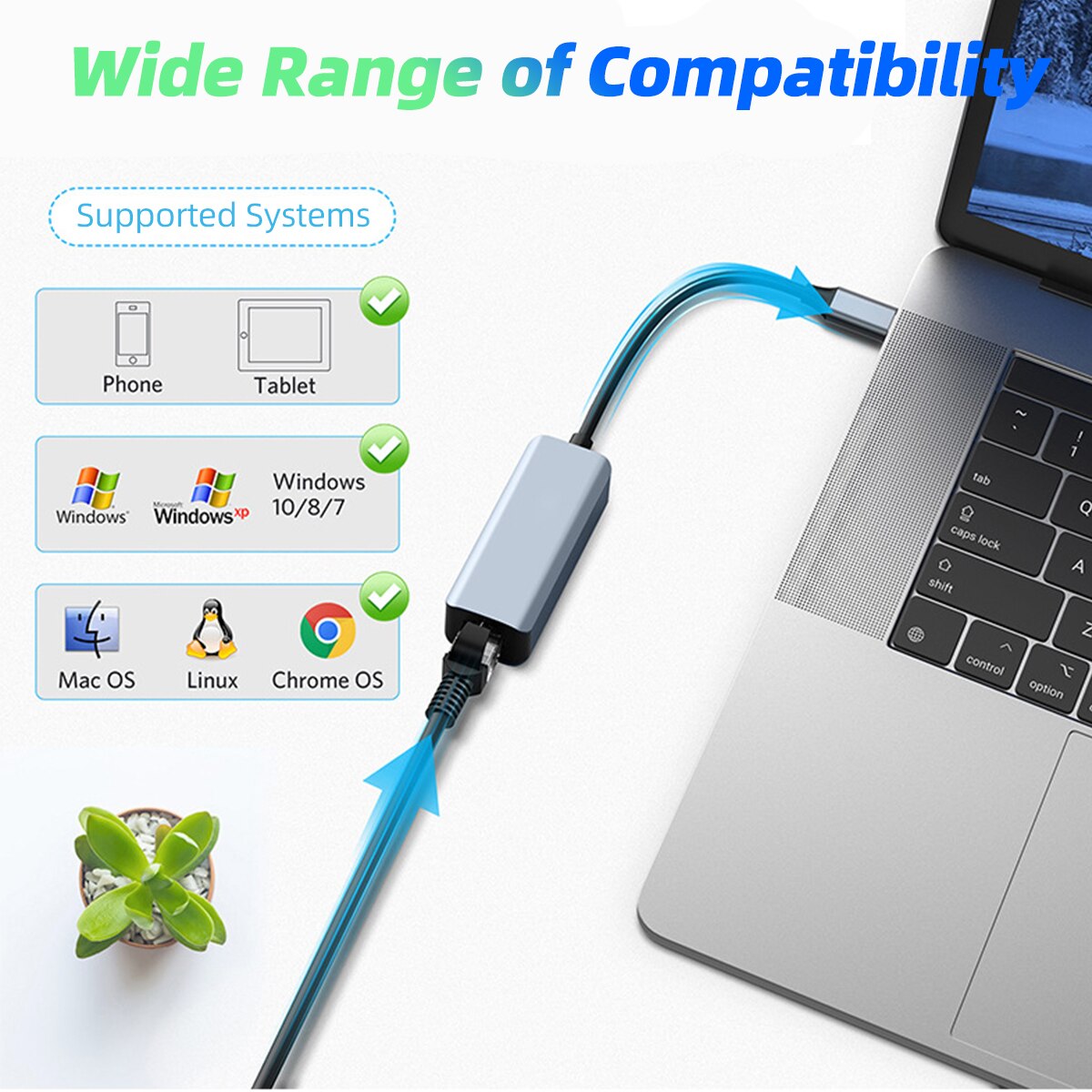 1000Mbps Usb C Ethernet Network Adapter Usb Naar RJ45 Ethernet Adapter Voor Macbook Samsung S20 Laptop Usb Ethernet Netwerk kaart