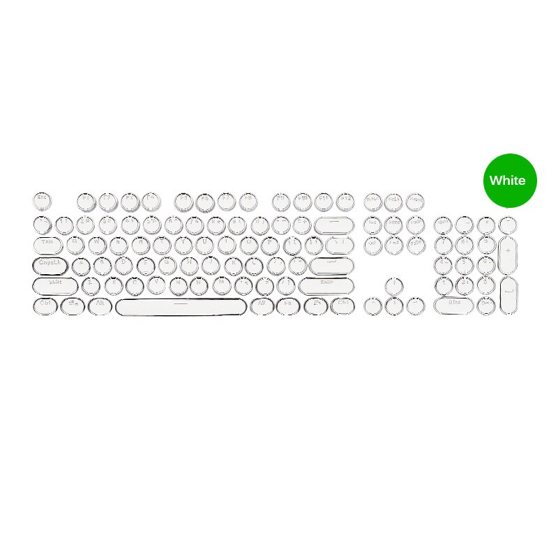 -Spieler Runde Für Schlüssel Kappe 104 Tasten Spielen Mechanische Tastatur Mit schick LED Steampunk Schreibmaschine Tastenkappen: Weiß