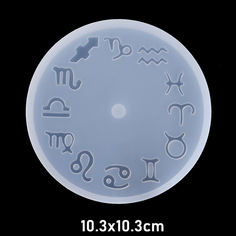 Moule en Silicone résine époxy moule pour horloge à faire soi-même Horoscope chiffres romains zodiaque horloge moules fabrication de bijoux outils de bijoux: 01