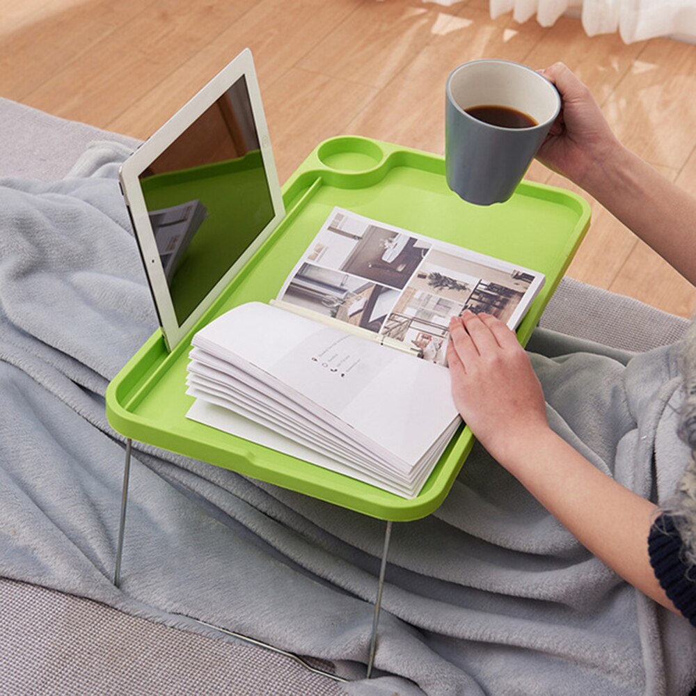 Bærbar foldbar laptop skrivebord justerbart studiebord notebook desktop stående ergonomisk mobil doven skuffe til sengelæsning