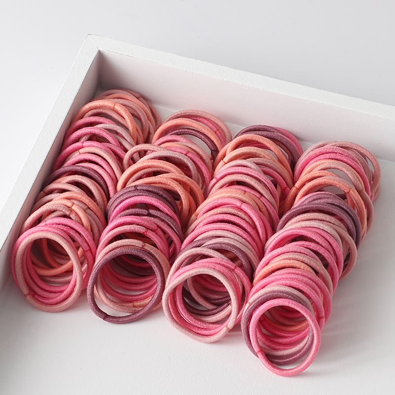 Cintas para el pelo de Color caramelo para niña, accesorios para el cabello elásticos, soporte para cola de caballo, tocado de goma, adornos coreanos para niños, 100 Uds.: style-7