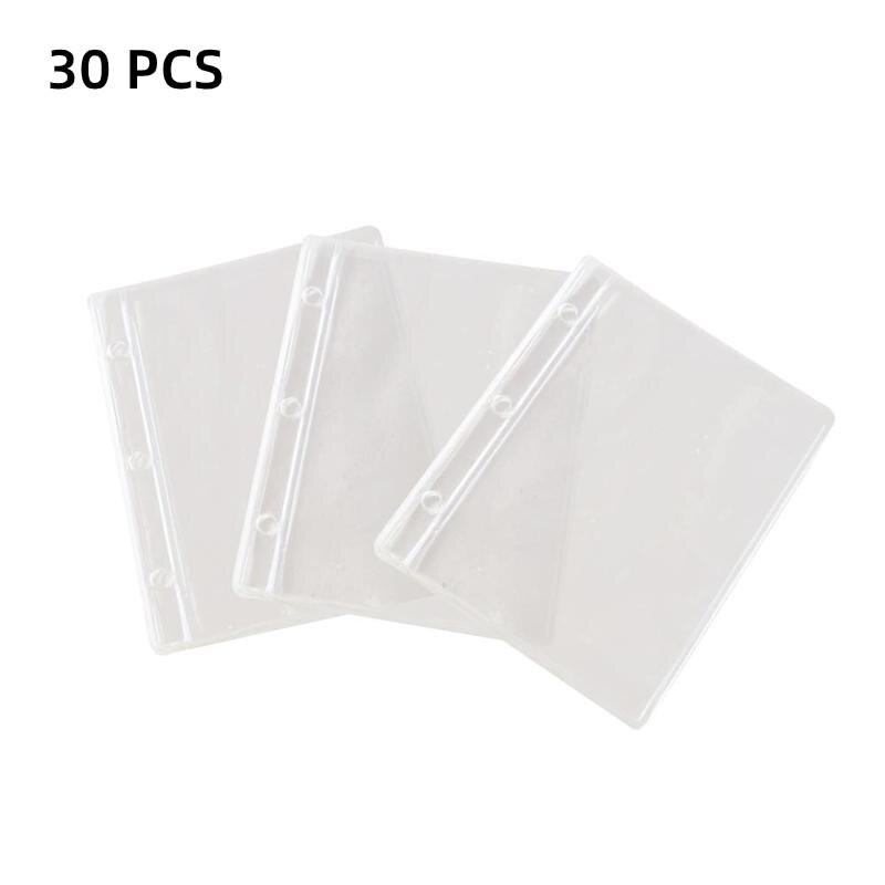 Mini 3 Hole Loose-leaf Book Cover Pvc Planner Bag Pp Diary Transparent Shimmering Book Cover Inner Page Diary Book Cover: PVC Inner page-30pcs