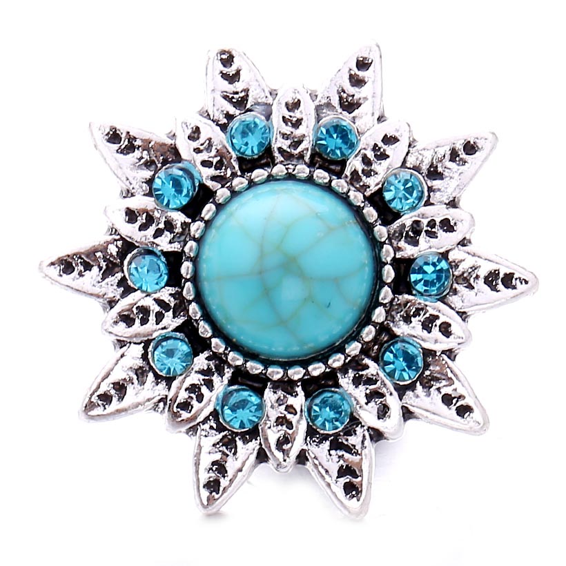 Botones a presión Vintage para mujer, cuentas de joyería, flor de 18mm, botones a presión de Metal, collar a presión de 18mm, 5 unids/lote