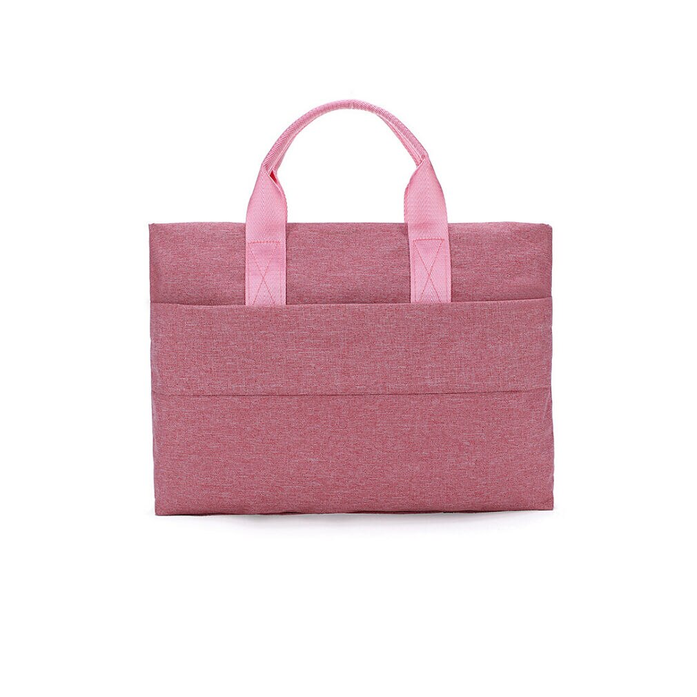 Grote capaciteit unisex laptoptas handtas lichtgewicht een-schouder aktetas zakelijke casual dossier notebook tas voor 13 inch tote: Roze
