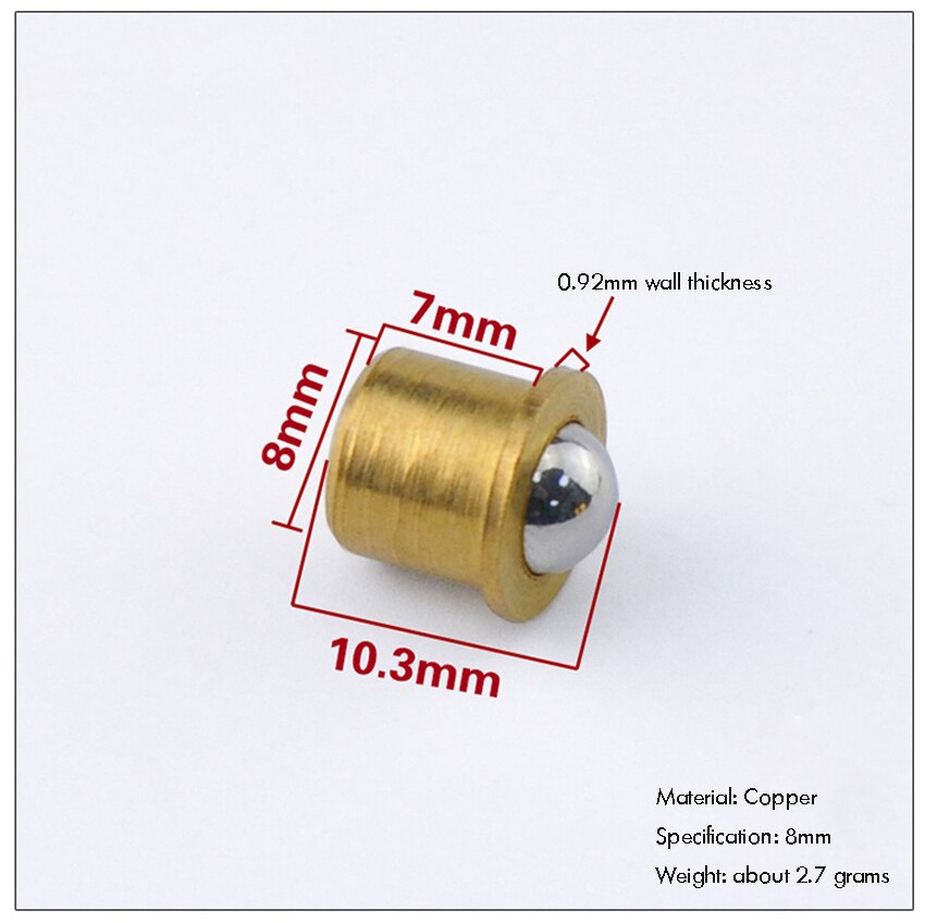 10PCS/Lot Brass Plated Closet Door Drive-in Ball Catch w/ Strike Plate, Ball Catch Door Hardware for Closet, Cabinet, Furniture: 8mm