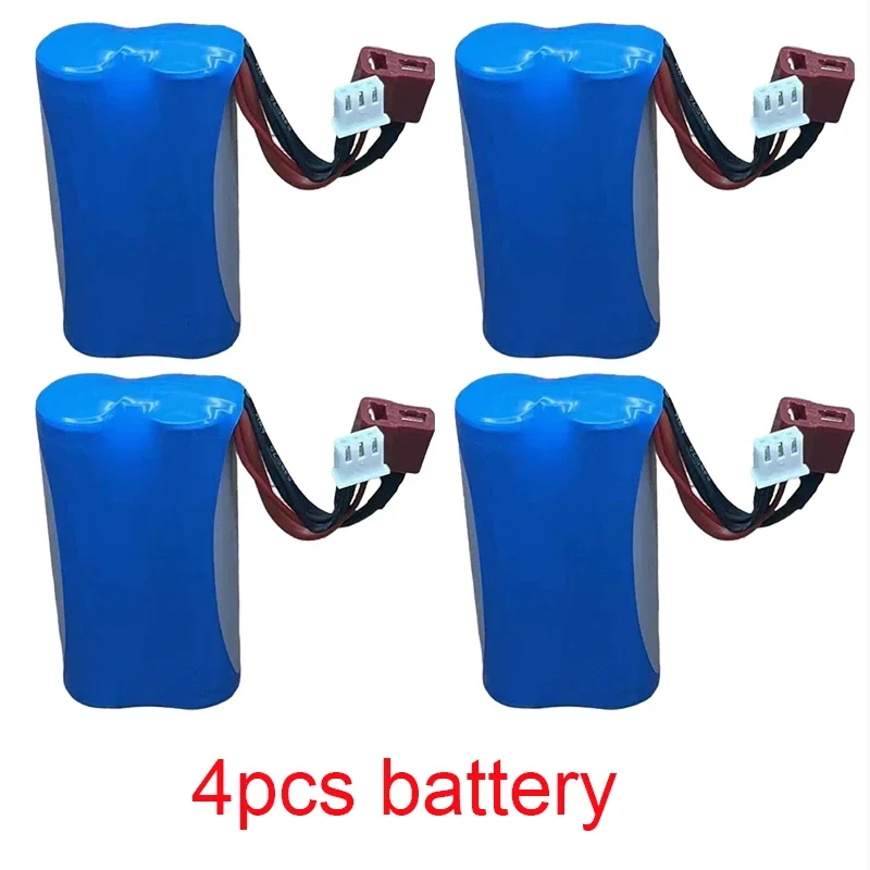7.4V 3000mAh 18650 rechargeable battery suitable for remote-controlled aircraft, off-road vehicles, RC automotive accessories: Red
