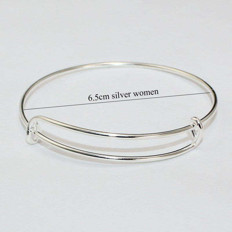 Lot 10pcs Cheap Expandable Wire Bracelets Bangles for Women Kids 50/58/65mm DIY Jewelry Making Chic: 65mm silver adult