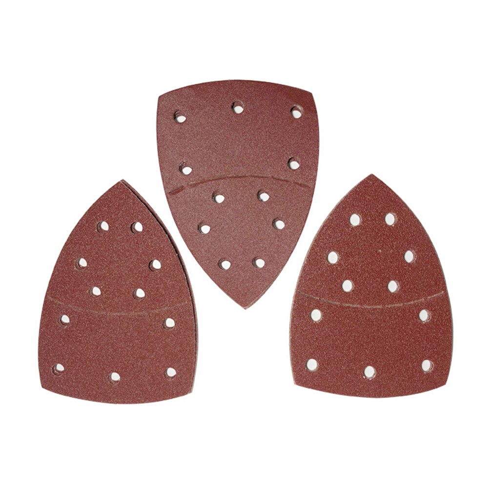 50 Stuks 11 Gat Zelfklevende Schuurpapier Driehoek Schuurmachine Papier Haak Loop Schuren Disc Schuurmiddelen Voor Polijsten 40/60/80/120/180