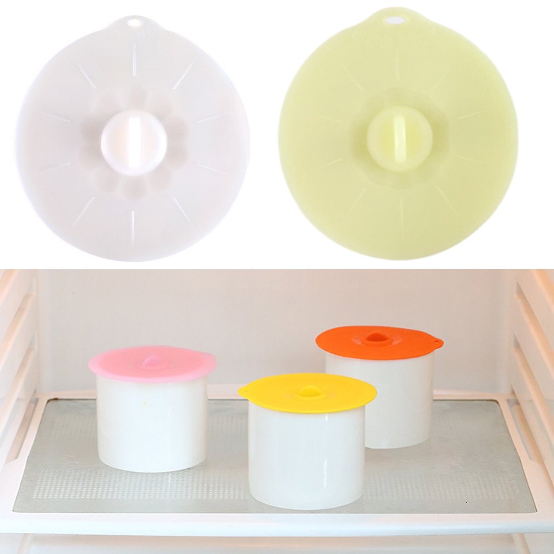 Kitchen Storage Cup Cover Silicone Cup Cover Lovely Odorless Cap Lid Leak Proof Fresh-Keeping Sealed Coffee Suction Seal Lid Cap