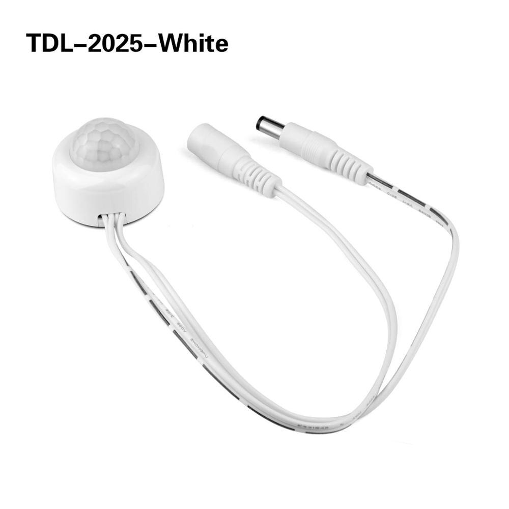 Dc 12V -24V Smart Pir Human Motion Sensor Switch Auto Inductie Dectector Schakelaar Vertraging Verstelbare Voor led Strip Licht: TDL2025-White Body