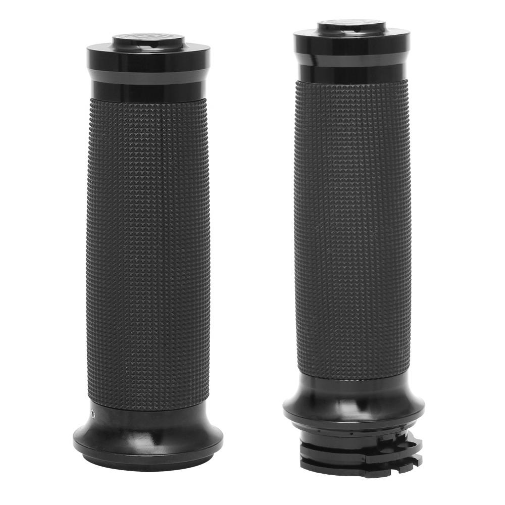 1" Black CNC Hand Grips Handlebar Bars Grip for Harley Touring Sportster Dyna Softail VRSC XL XR