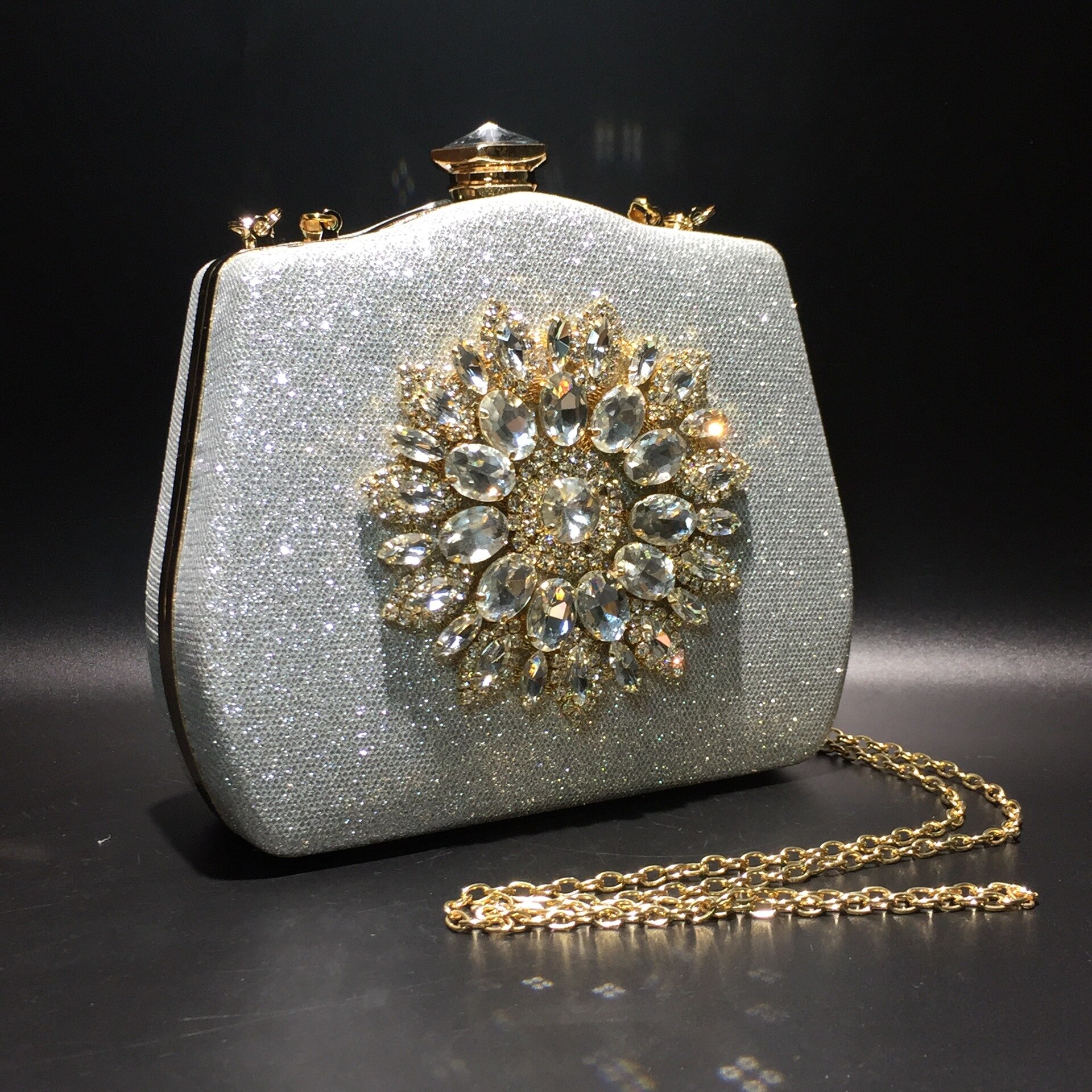 Bee In Fly Luxe Diamant Avondtasje Zon Bloem Sieraden Banket Tas Bruids Handtas