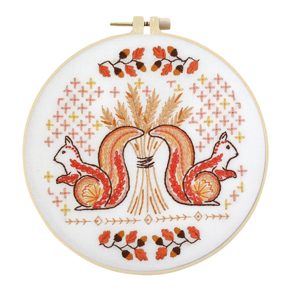 Kit de bordado para principiantes, Kit de agujas de punzón para bordado de flores y margaritas de vaca con hilo de Color de tela de aro, conjunto de artesanía hecha a mano colorida: Amarillo claro