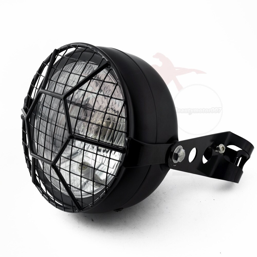 6.5 Inch Retro Motorcycle Headlight Grill Side Mount Cover with Bracket Motorcycle Side Mount Headlight Cover 35-43mm: Hexagon Diamond Y