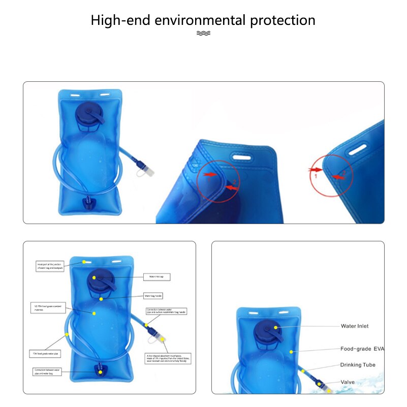 Cycling Water Bag Portable Outdoor Water Reservoir 2.0 L Folding Sport Hydration Bags For Camping Hiking Climbing Running