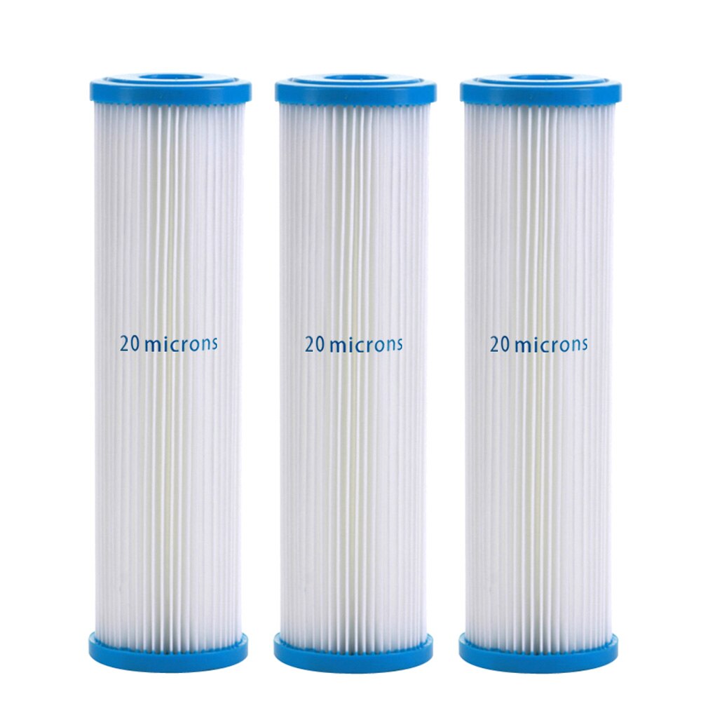 3 Pack Van 20 Micron Standaard 2.5X10 Inch Geplooide Sediment Water Filter Vervanging