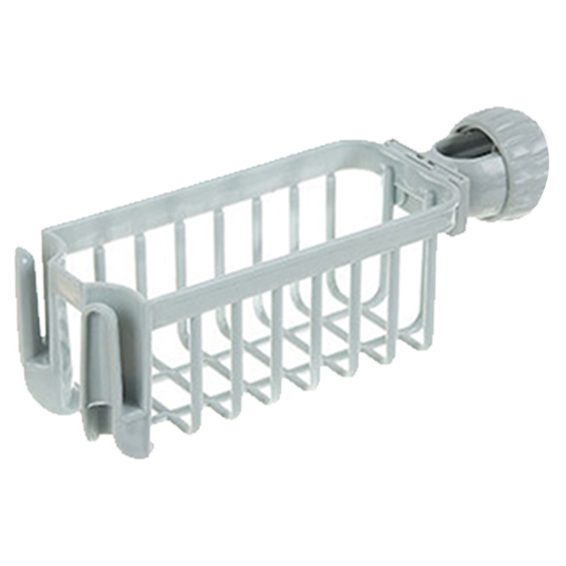 Kitchen Drain Rack Faucet Mounted Rag Shelf Sink Storage Rack Detachable: grey