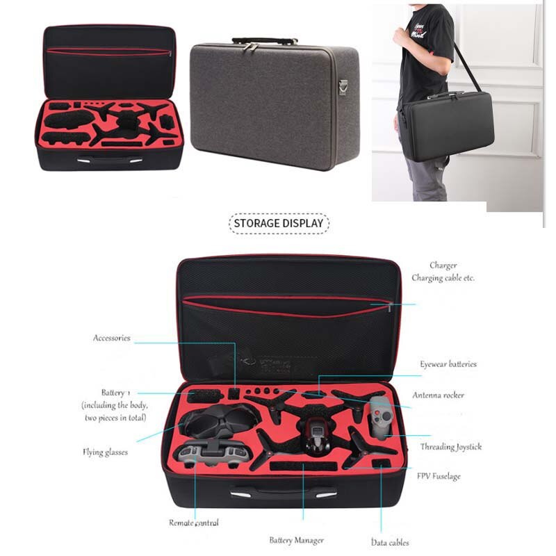 Opslag Case Voor Dji Fpv Combo V2 Bril Handtas Schoudertassen Hard Cover Portable Carrying Box Voor Dji Fpv Drone accessoires