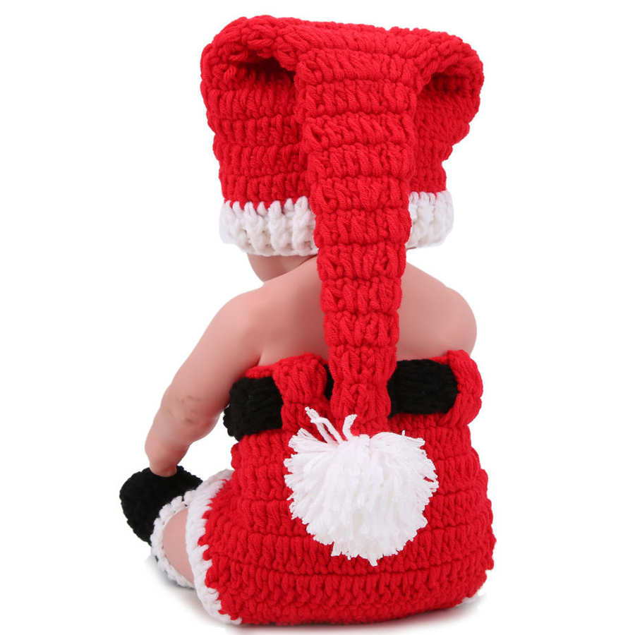 Baby Haak Kerst Kleding Zachte Katoen Pasgeboren Fotografie Prop Infant Haak Knit