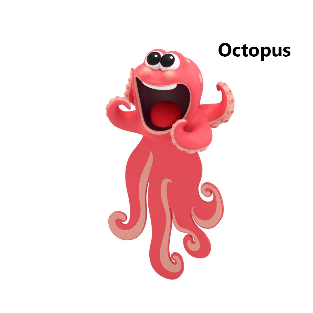 Marcapáginas de lectura de estilo Animal de dibujos animados en 3D, marcadores divertidos de PVC, suministros de papelería escolar, marcapáginas de para niños: octopus